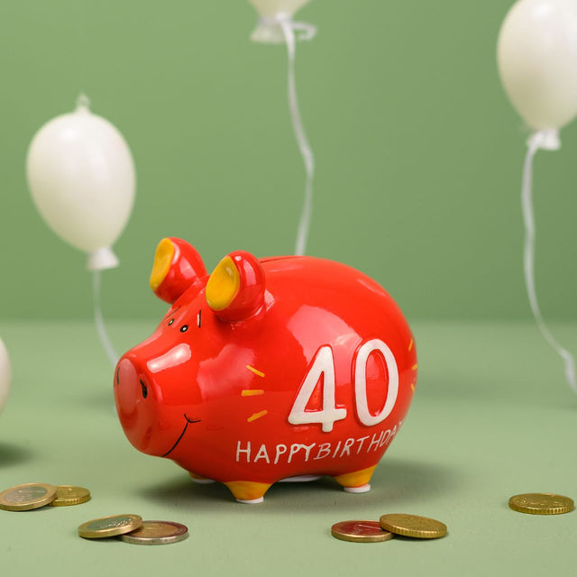 Sparschwein Geburtstag "40 Happy Birthday!" - Klein