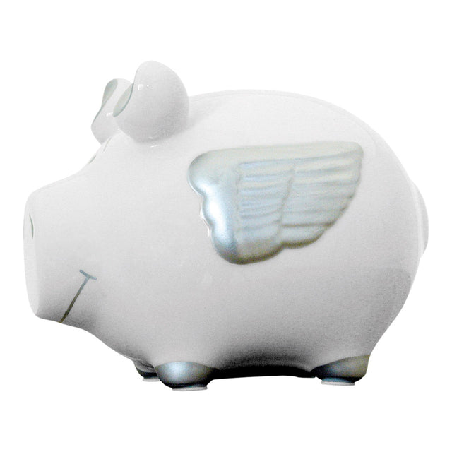 Sparschwein Engel Silber - Klein