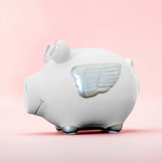 Sparschwein Engel Silber - Klein