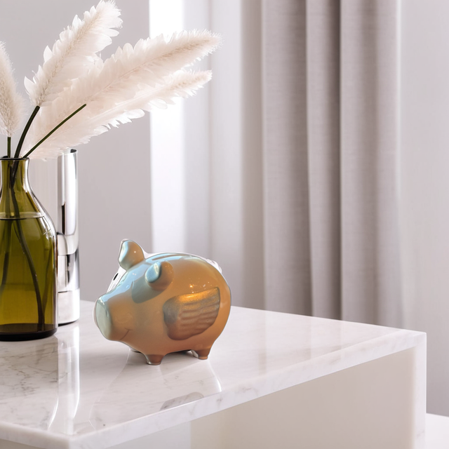 Sparschwein Engel Silber - Klein