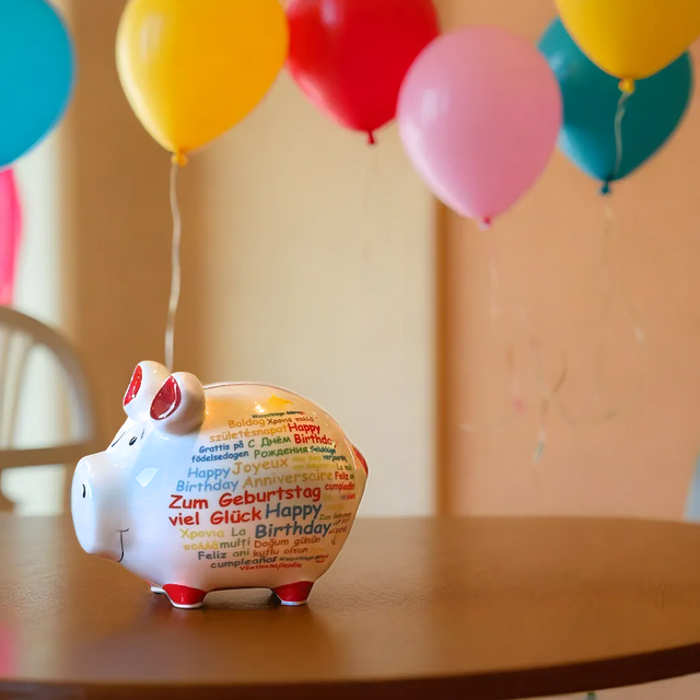 Sparschwein Geburtstag International - Klein