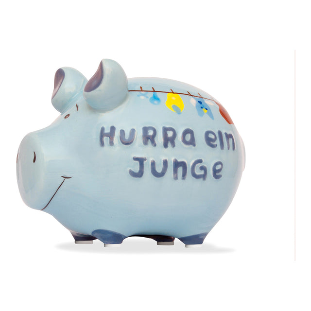 Sparschwein "Hurra ein Junge" - Klein