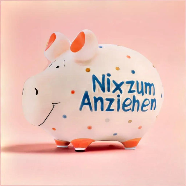 Sparschwein "Nix zum Anziehen" - Klein