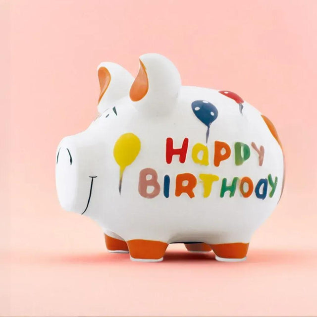 Sparschwein "Happy Birthday" - Mittel