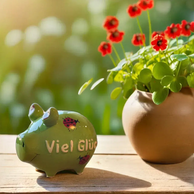 Sparschwein "Viel Glück" - Klein