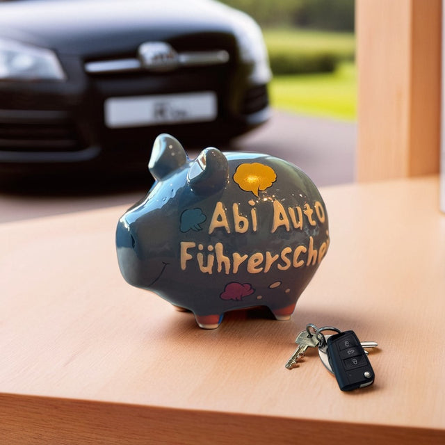Sparschwein "Abi Auto Führerschein" - Klein