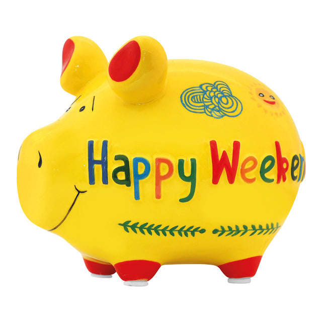 Sparschwein "Happy Weekend" - Klein