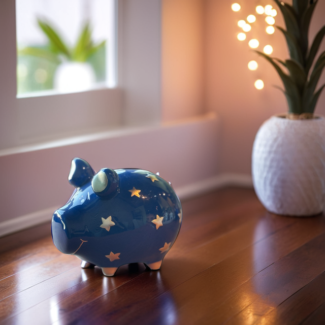 Sparschwein Sternenzauber Silber - Klein