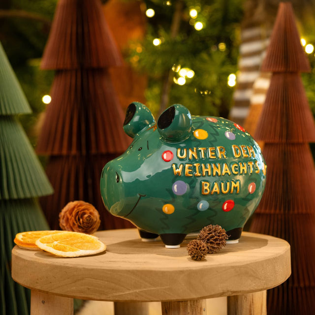 Sparschwein "Unter dem Weihnachtsbaum" - Klein