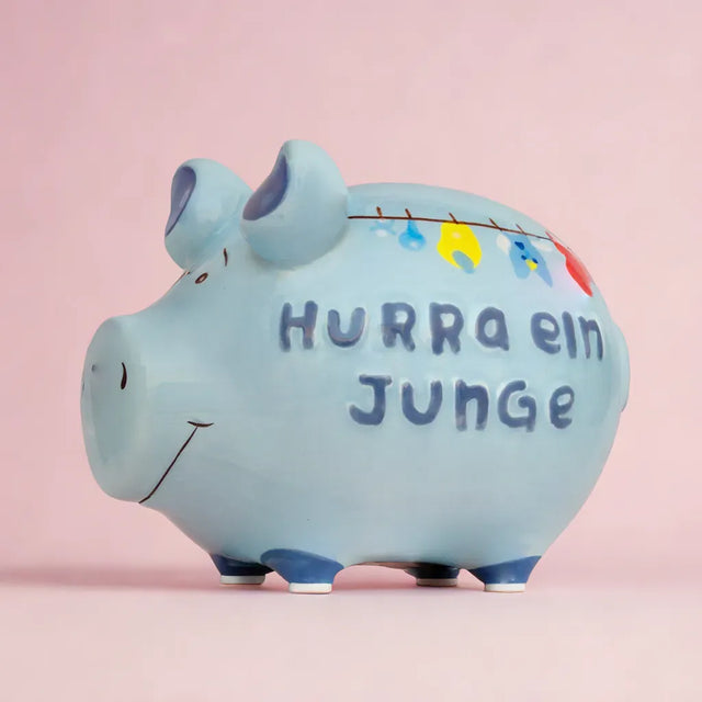 Sparschwein "Hurra ein Junge" - Klein