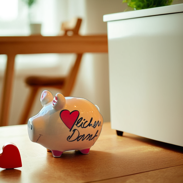 Sparschwein "Herzlichen Dank!" - Klein