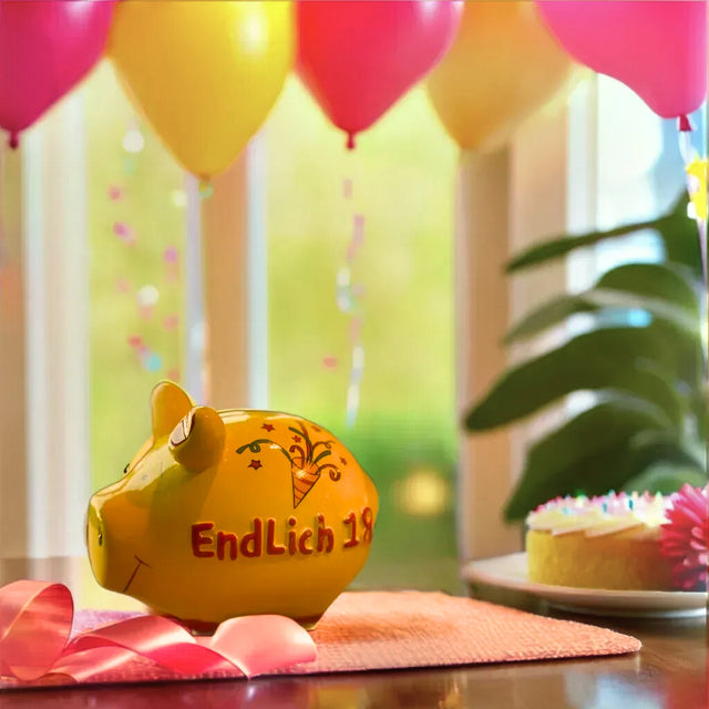 Sparschwein Geburtstag "Endlich 18" - Klein
