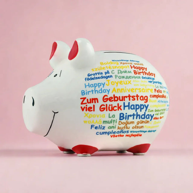 Sparschwein Geburtstag International - Klein