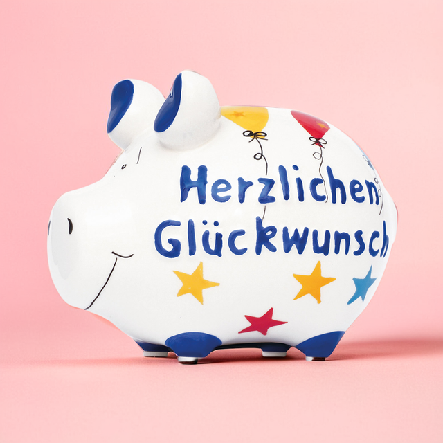 Sparschwein "Herzlichen Glückwunsch"