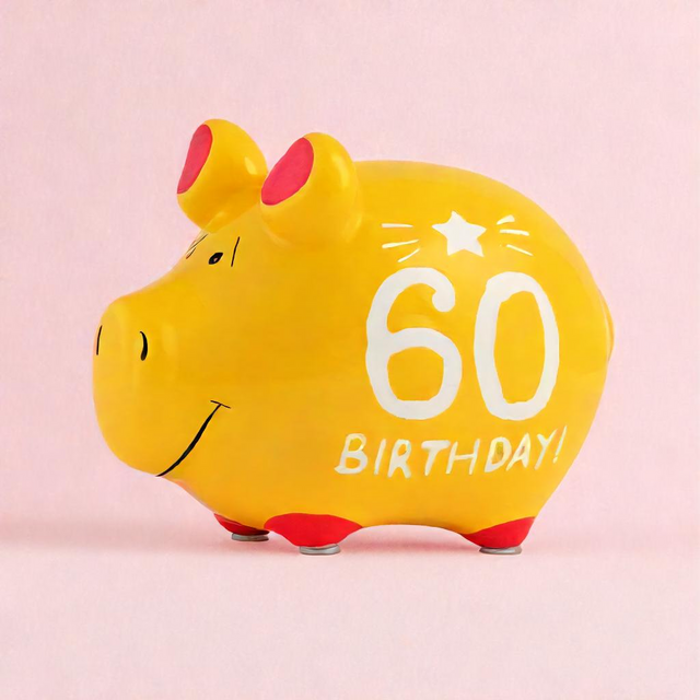 Sparschwein Geburtstag "60 Birthday!" - Klein