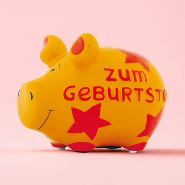 Sparschwein "Zum Geburtstag" - Klein