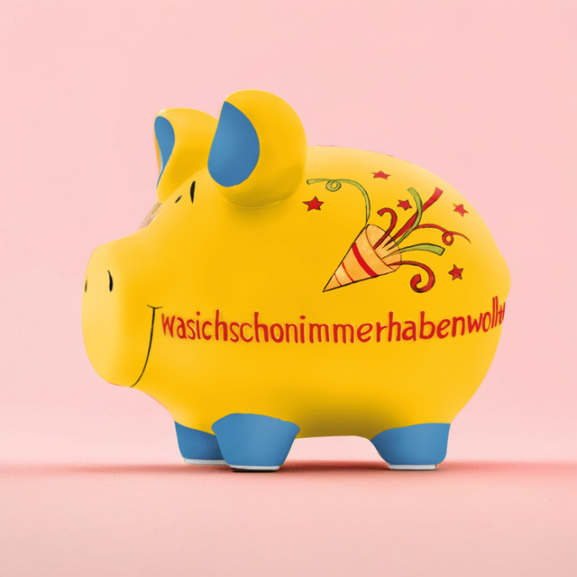 Sparschwein "Was ich schon immer haben wollte" - Mittel